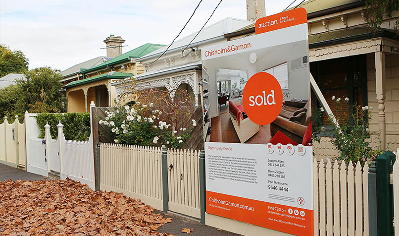 Terrace houses sold sign