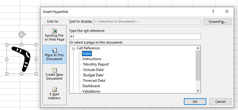 Excel screen shot