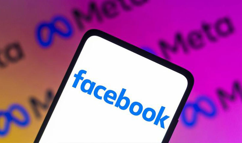 Device with-facebook logo