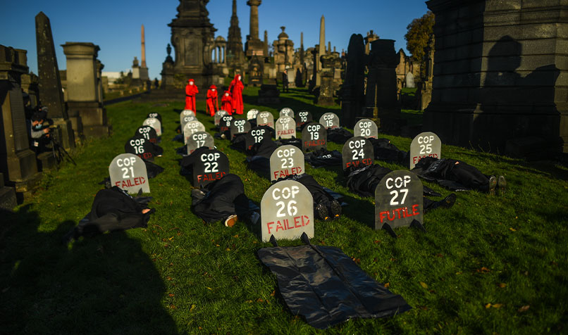 Extinction rebellion funeral COP26