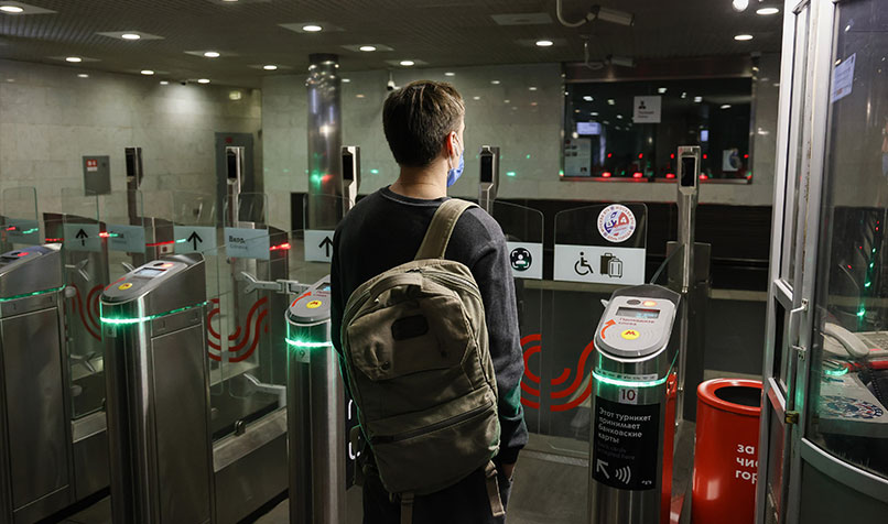 Person public transport entry