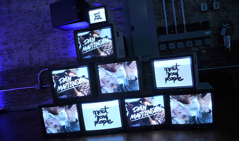 TVs stacked on each other