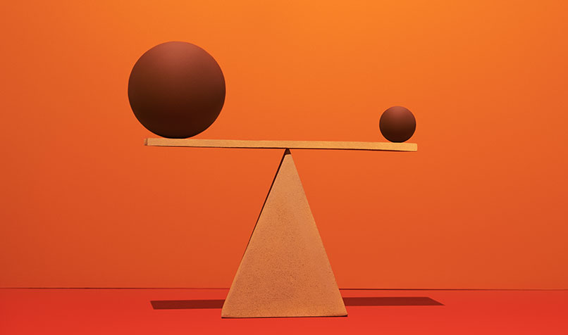 Two balls balancing