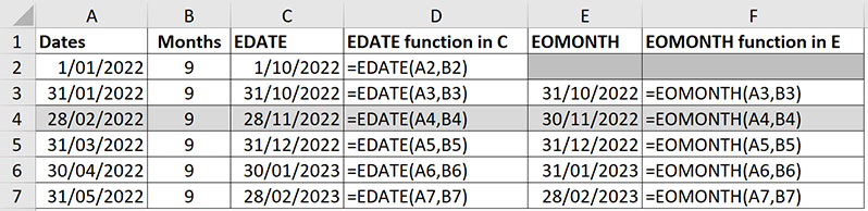 Excel screenshot