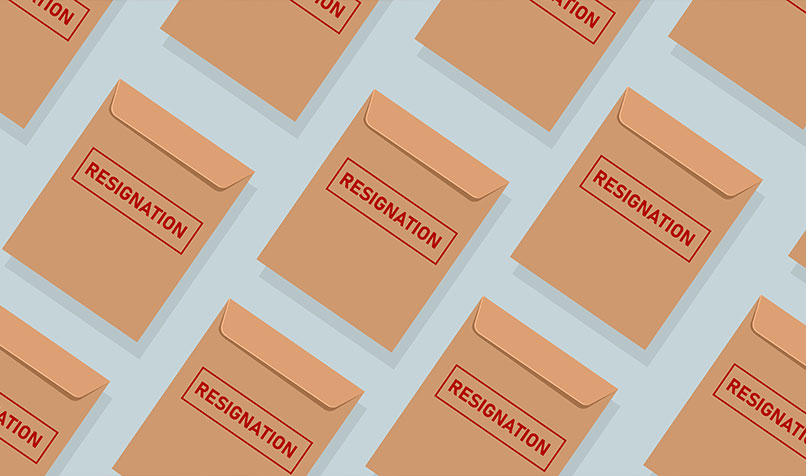 Illustration envelope with resignation written