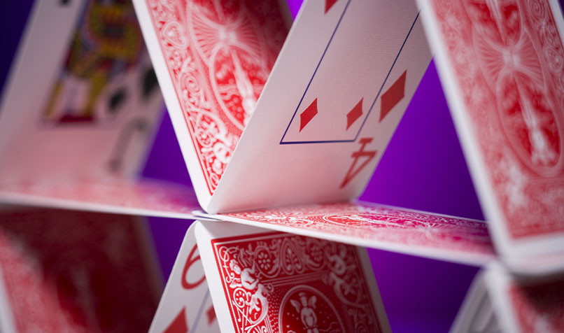 Close up stacked cards