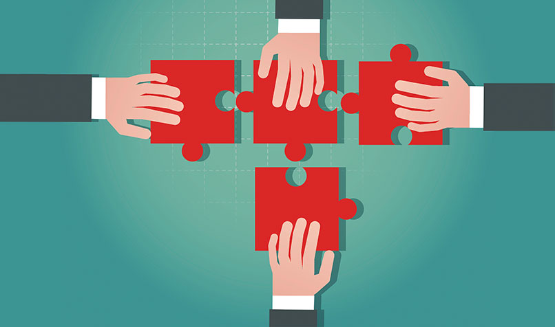 Four hands jigsaw puzzle