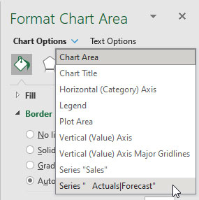 Excel format chart area screenshot