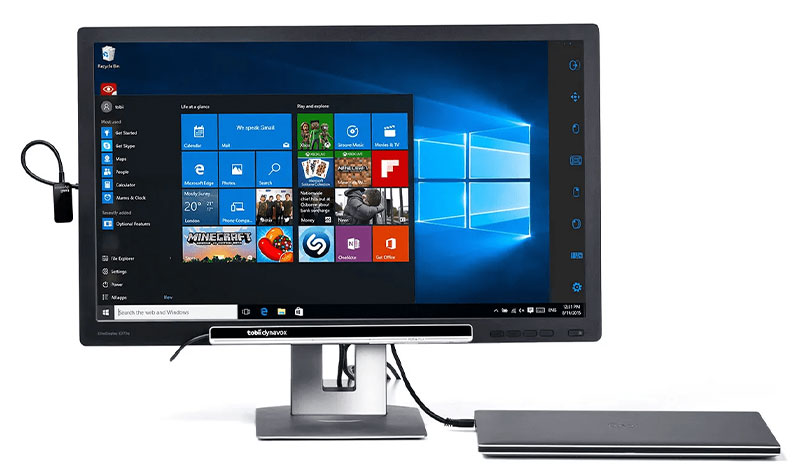 Desktop computer with PCEye attached