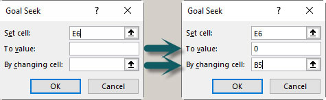 Excel screen shot of table and cells