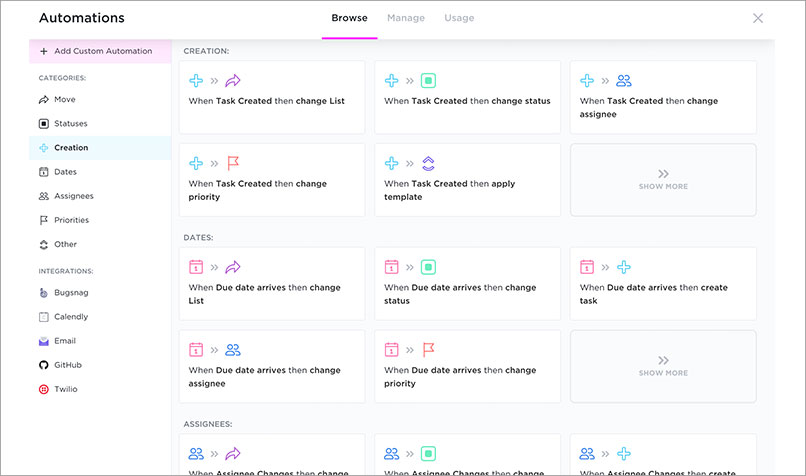 ClickUp screen shot