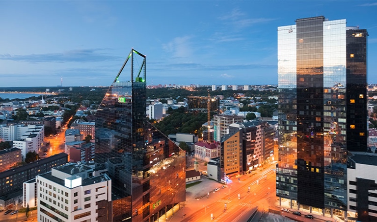 City scape evening