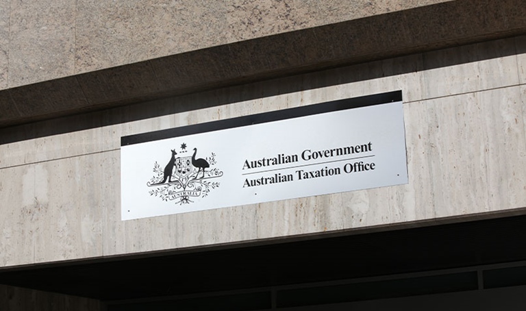 Sign on building Australian taxation office