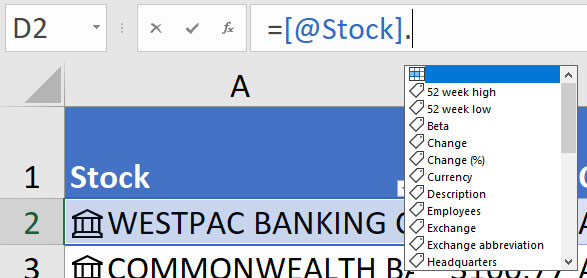 Excel screenshot