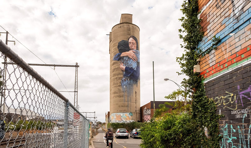 Street art in Melbourne, Australia, depicting Jacinda Ardern’s response to the Christchurch massacre of 2019
