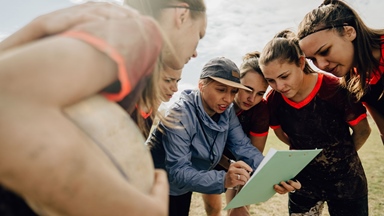Women working together outdoors