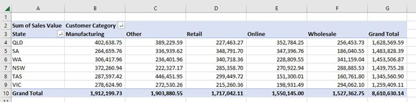 Excel screenshot