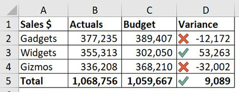 Excel screenshot