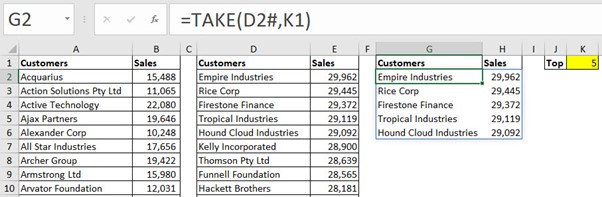 Excel screenshot