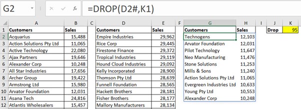 Excel screenshot
