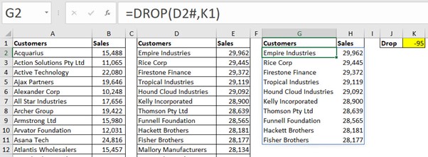 Excel screenshot