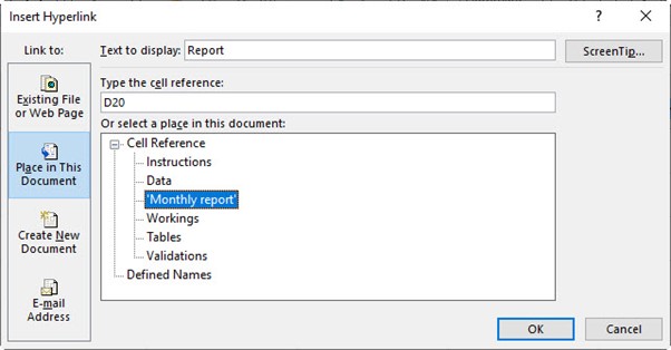 Excel screenshot