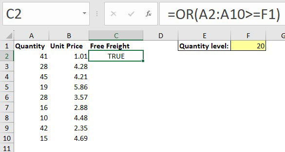 Excel screenshot