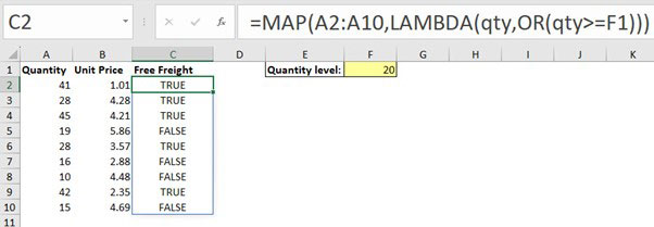 Excel screenshot