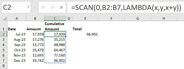 Excel screenshot