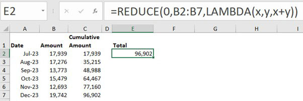 Excel screenshot