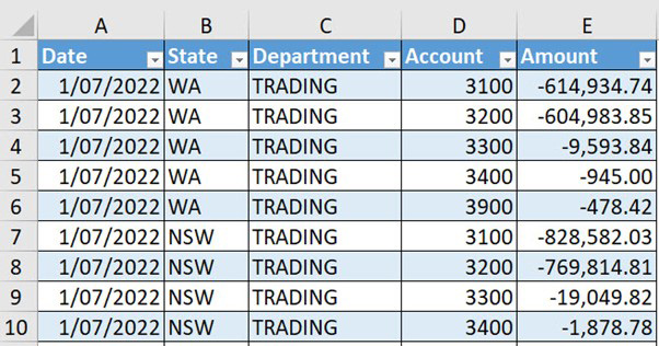 Excel screenshot