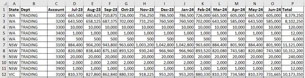 Excel screenshot