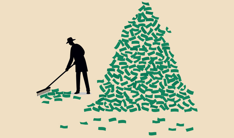 outline person swapping money