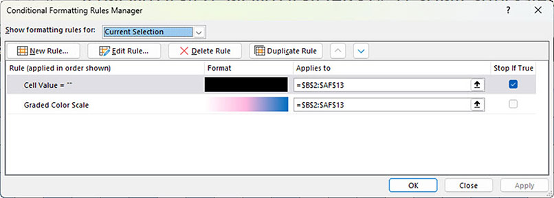 Excel screenshot