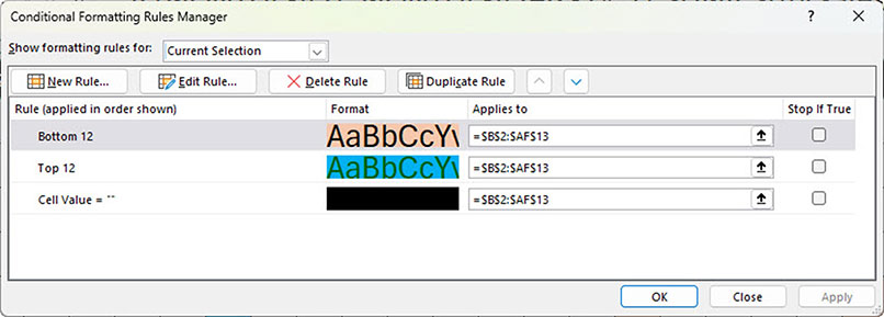 Excel screenshot