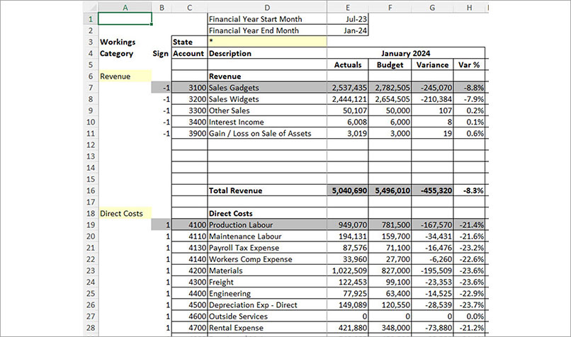 Excel screenshot