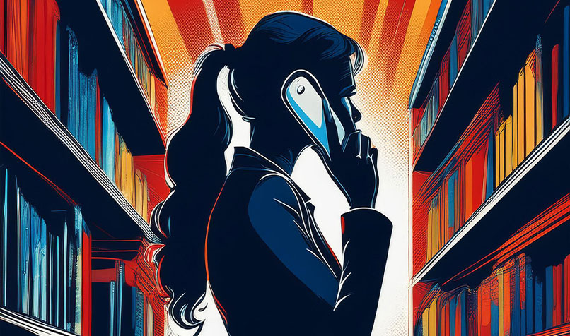 Illustration person speaking phone