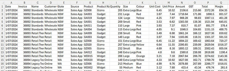 Excel screenshot