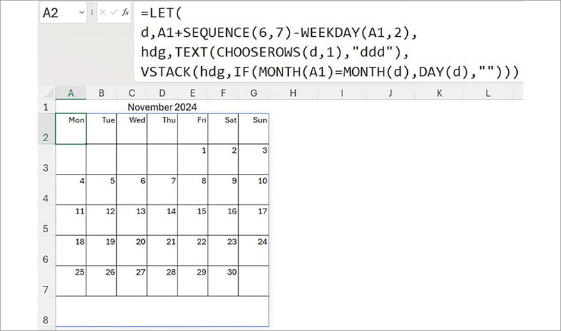 Excel screenshot