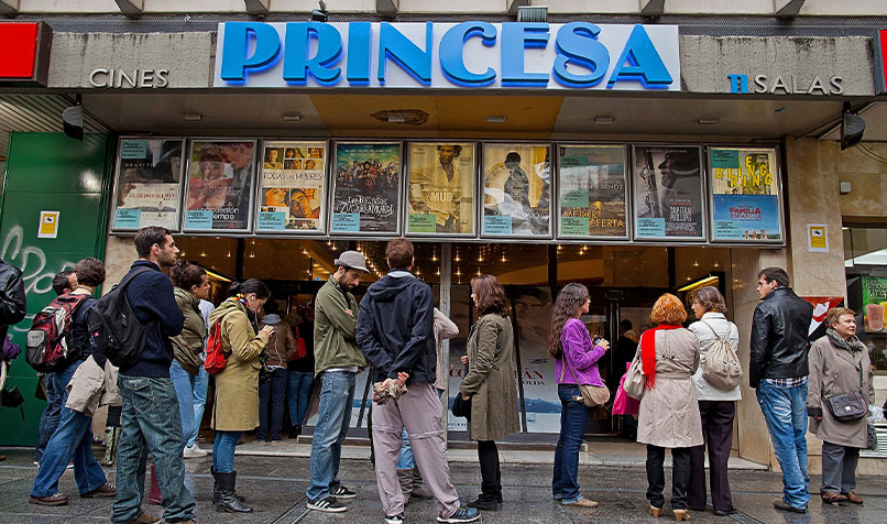 People outside cinema