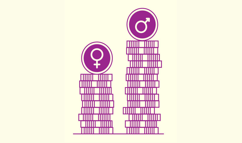 Stack coins gender icons on top