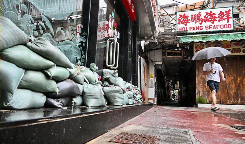 Hong Kong street Typhoon