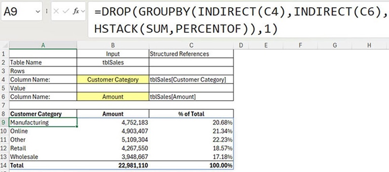 Excel screenshot