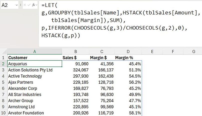 Excel screenshot