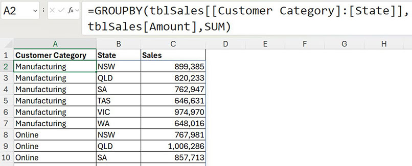 Excel screenshot