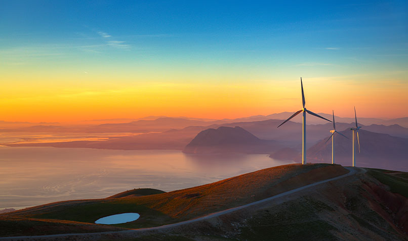 Wind turbine hills