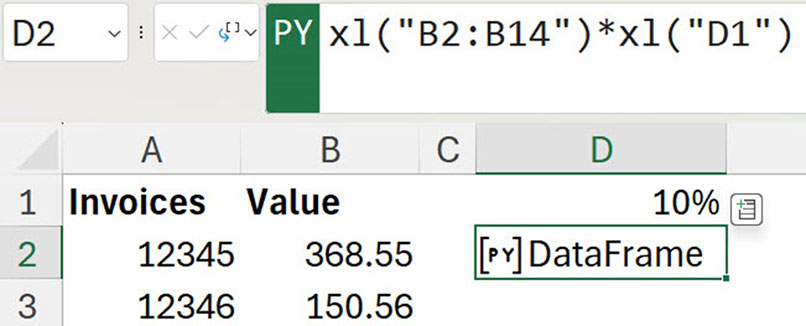 Excel screenshot