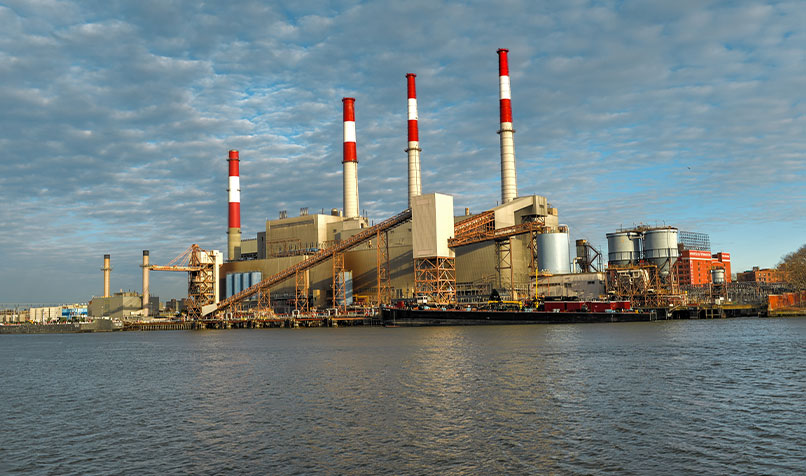 Ravenswood Generating Station in New York City, USA.