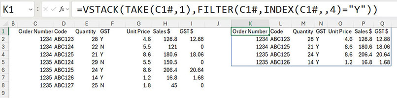Excel screenshot