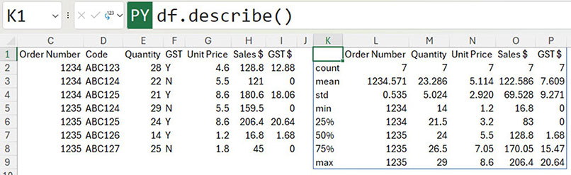 Excel screenshot
